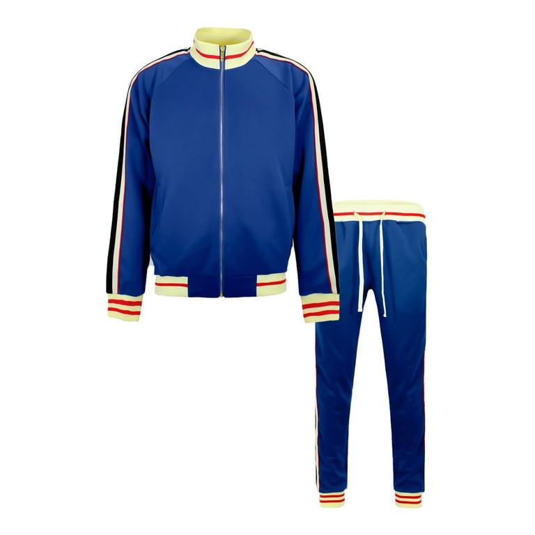 G Style USA Men s G Track Suits 2 Piece Sweatsuit Set ST575 for Jogging Royal Blue 4X Large