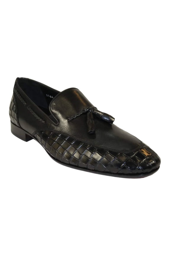 Men's GENIO Genuine Crocodile Embossed Leather Shoes Turkey 120371164 Black