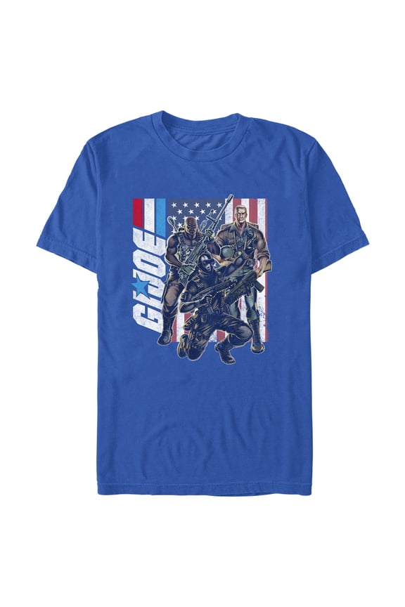 Men's GI Joe American Flag Squad  Graphic Tee Royal Blue 2X Large