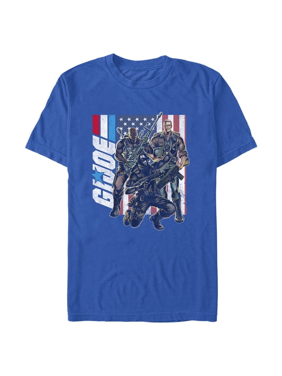 Men's GI Joe American Flag Squad Graphic Tee Royal Blue 3X Large