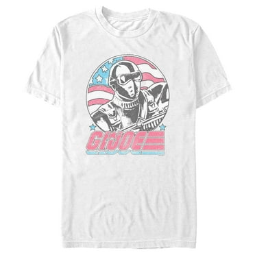 Men's GI Joe Snake Eyes Distressed America Flag  Graphic Tee White 2X Large