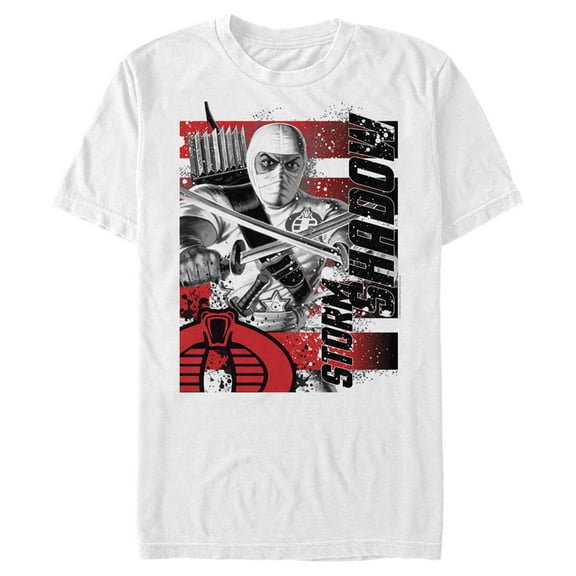 Men's GI Joe Storm Shadow Portrait  Graphic Tee White Large