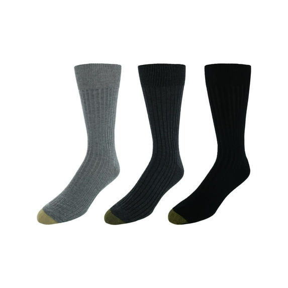 Men's GOLDTOE® 3-pack Canterbury Crew Socks Color: Gray Heather Size: 6-12