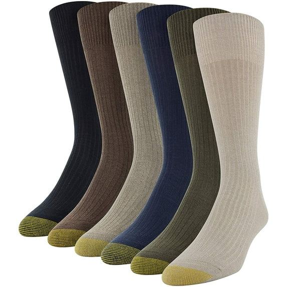 Men's GOLDTOE® 6-Pack Extended Stanton Crew Socks