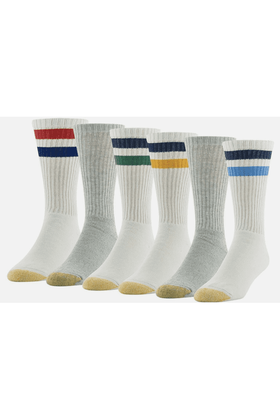 Men's GOLDTOE 6-pack Athletic Cushioned Cotton Crew Socks
