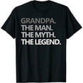 thumbnail image 1 of Men's GRANDPA THE MAN THE MYTH THE LEGEND Men Holiday Gift Father's Day T-Shirt Black Tshirt, 1 of 4