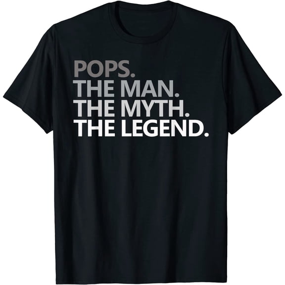 Men's GRANDPA THE MAN THE MYTH THE LEGEND Men Holiday Gift Father's Day T-Shirt Black Tshirt