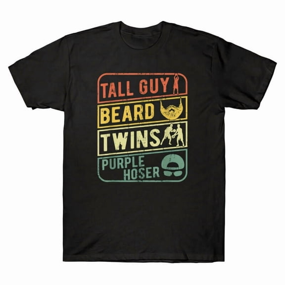 Men's GUY HOSER T-Shirt Vintage PURPLE Gift BEARD Tee TWINS Funny TALL Perfect