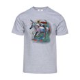 thumbnail image 1 of Men's Galaxy Cat Knight Unicorn Short-Sleeve T-Shirt - Heather Grey - Small, 1 of 1