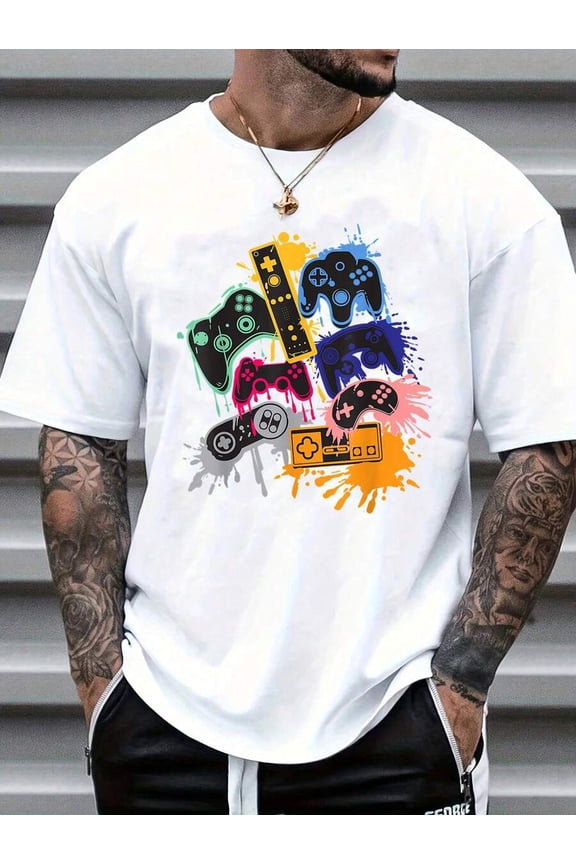 Men's Game Console Printed Short Sleeve T-Shirt
