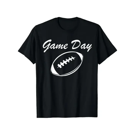 Men's Game Day Football Graphic T-Shirt Heavyweight Cotton Crewneck Tee