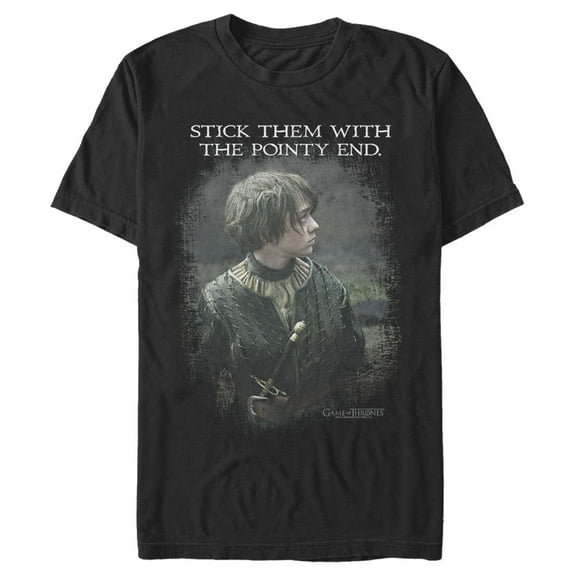 Men's Game of Thrones Arya Pointy End  Graphic Tee Black 2X Large