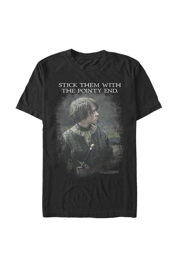 Men's Game of Thrones Arya Pointy End  Graphic Tee Black 3X Large