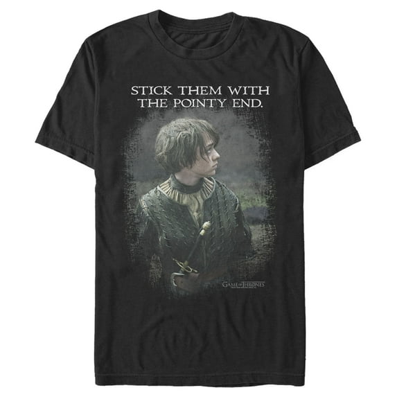 Men's Game of Thrones Arya Pointy End Graphic Tee Black X Large