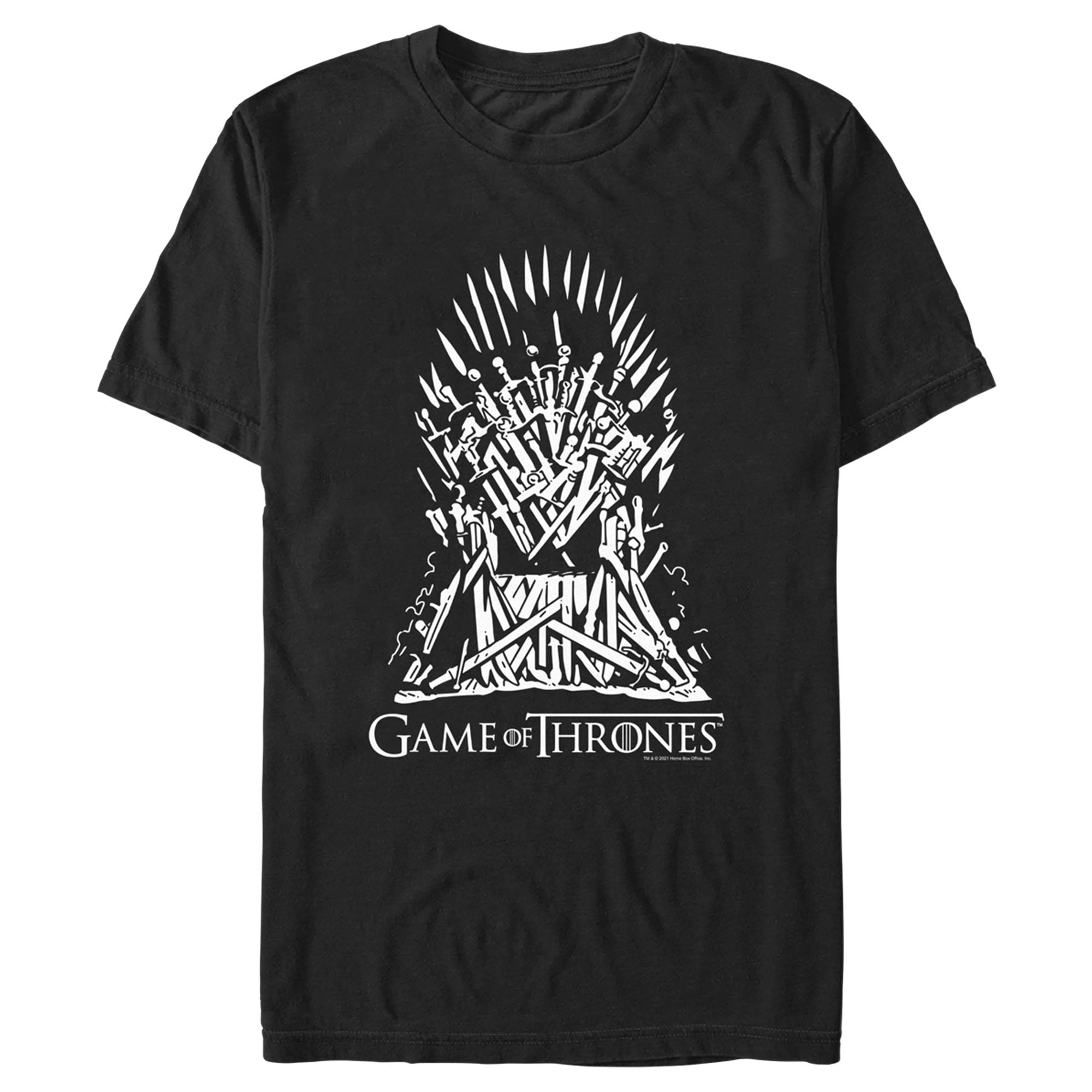 Men's Game of Thrones Black and White Iron Throne Graphic