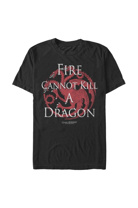 Men's Game of Thrones Cannot Kill A Dragon  Graphic Tee Black 3X Large