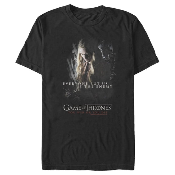 Men's Game of Thrones Cersei Enemy Graphic Tee Black Large