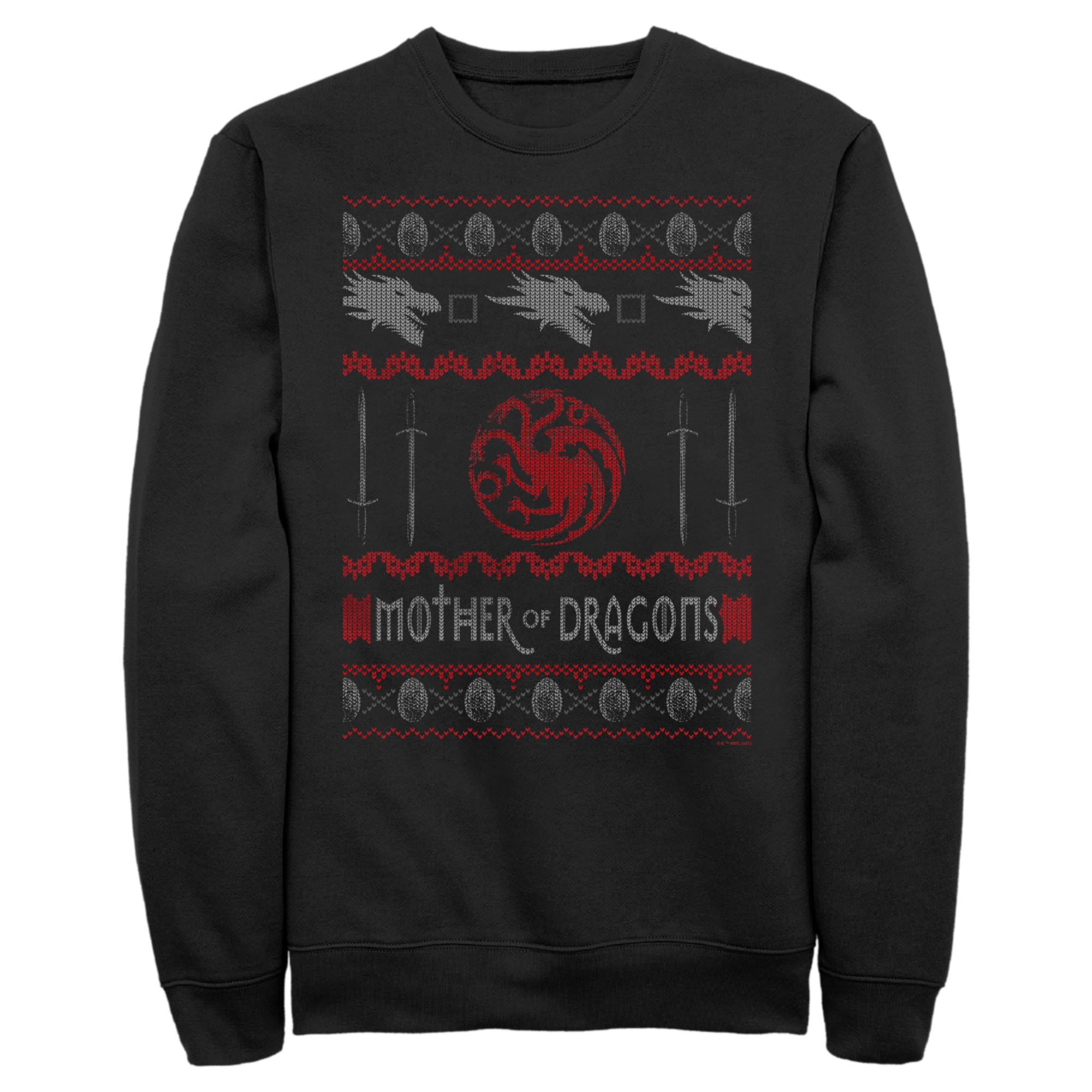 Men s Game of Thrones Christmas Mother of Dragons Sweater Sweatshirt Black 3X Large Walmart