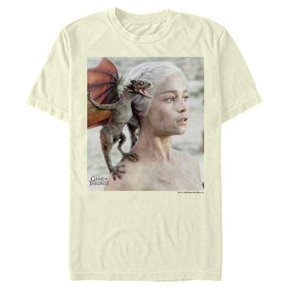 Men's Game of Thrones Daenerys Born From Fire  Graphic Tee Beige 2X Large