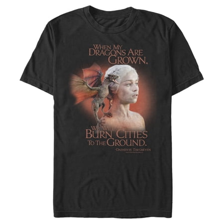 Men's Game of Thrones Daenerys Burn Cities Graphic Tee Black 3X Large