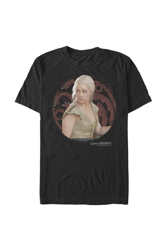 Men's Game of Thrones Daenerys Dragon Frame Graphic Tee Black Medium