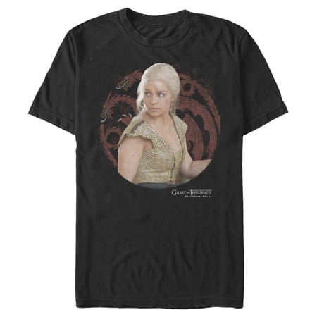 Men's Game of Thrones Daenerys Dragon Frame Graphic Tee Black Small