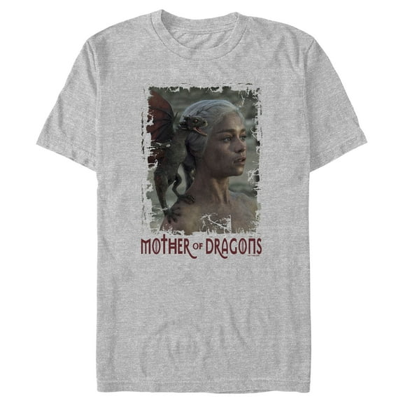 Men's Game of Thrones Daenerys Mother of Dragons Photo  Graphic Tee Athletic Heather Large