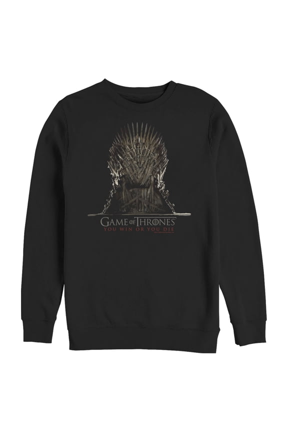 Men's Game of Thrones Die or Win Iron Throne  Sweatshirt Black Large