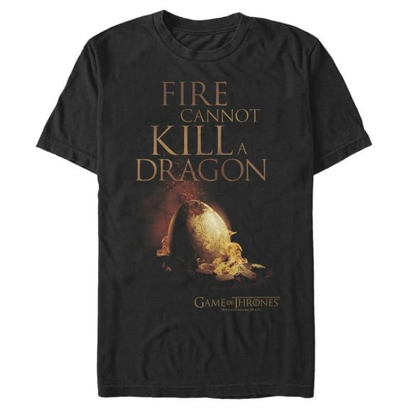 Men's Game of Thrones Fire Cannot Kill A Dragon  Graphic Tee Black 3X Large