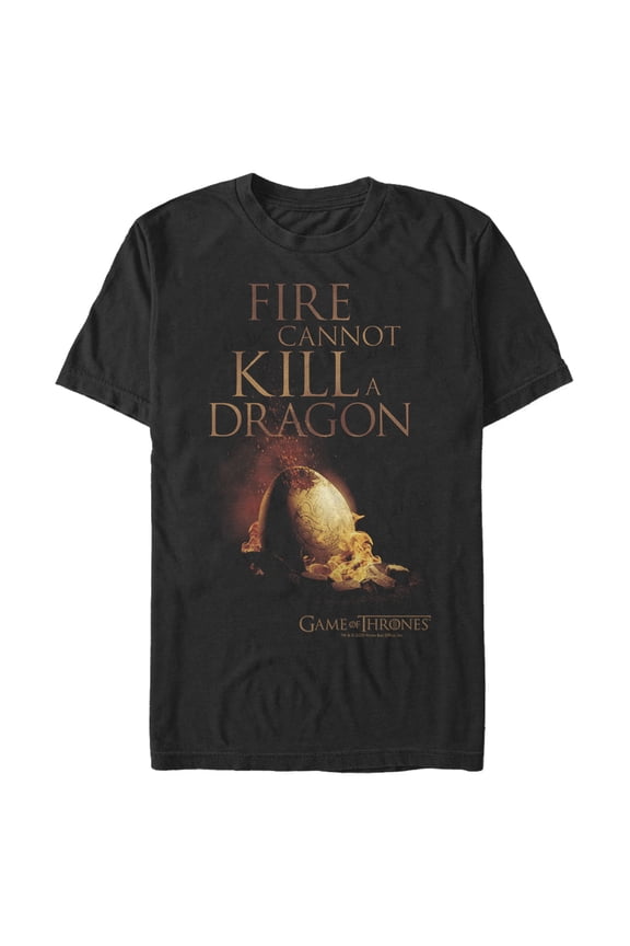 Men's Game of Thrones Fire Cannot Kill A Dragon  Graphic Tee Black 3X Large