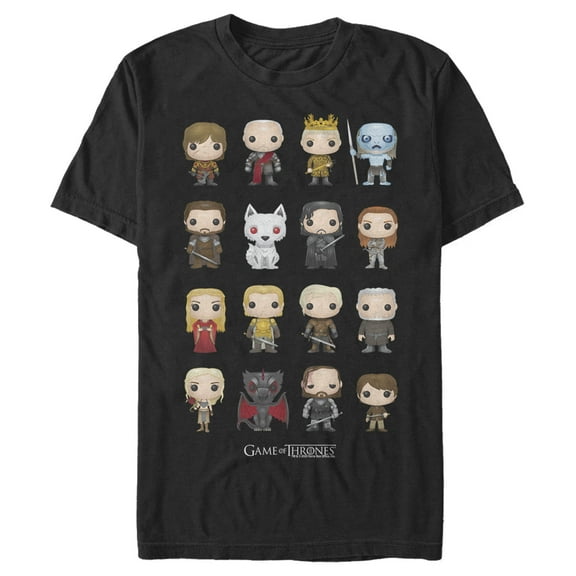 Men's Game of Thrones Funko Characters  Graphic Tee Black 2X Large