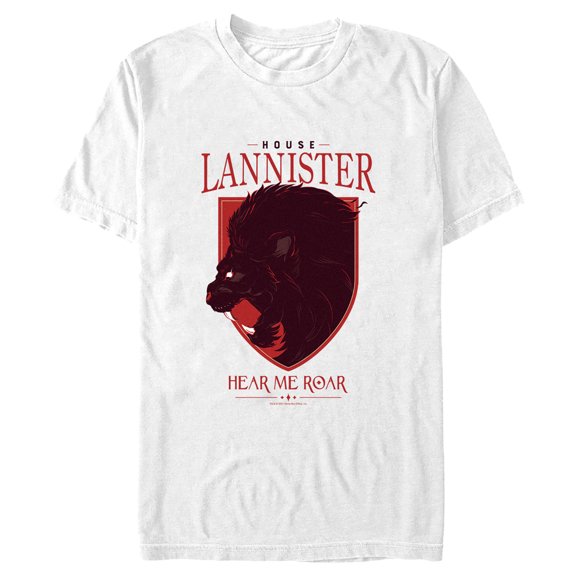 Men's Game of Thrones House Lannister Lion Crest  Graphic Tee White X Large