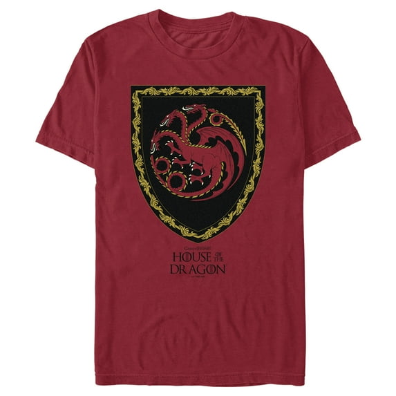 Men's Game of Thrones: House of the Dragon Targaryen Crest Graphic Tee Cardinal 2X Large