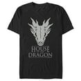 thumbnail image 1 of Men's Game of Thrones: House of the Dragon White Dragon Skull Logo  Graphic Tee Black Large, 1 of 5