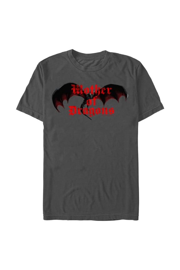 Men's Game of Thrones Mother of Dragons Red Dragon  Graphic Tee Charcoal 3X Large