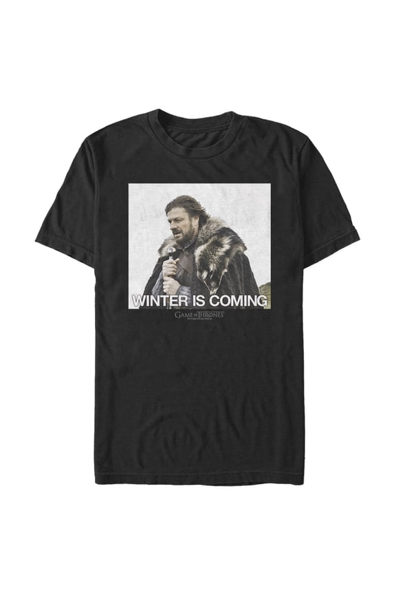 Men's Game of Thrones Ned Winter is Coming Graphic Tee Black Small