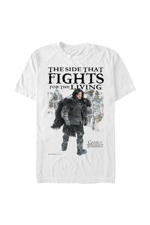 Men's Game of Thrones Night's Watch Fight for Living Graphic Tee White Medium