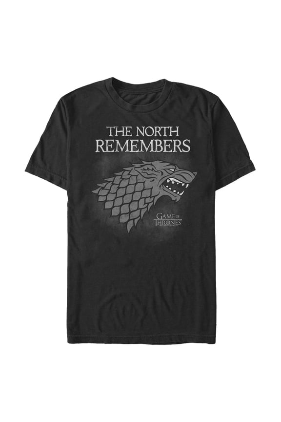 Men's Game of Thrones North Remembers Direwolf  Graphic Tee Black 3X Large