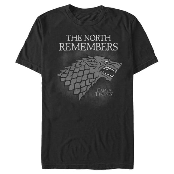 Men's Game of Thrones North Remembers Direwolf Graphic Tee Black Large