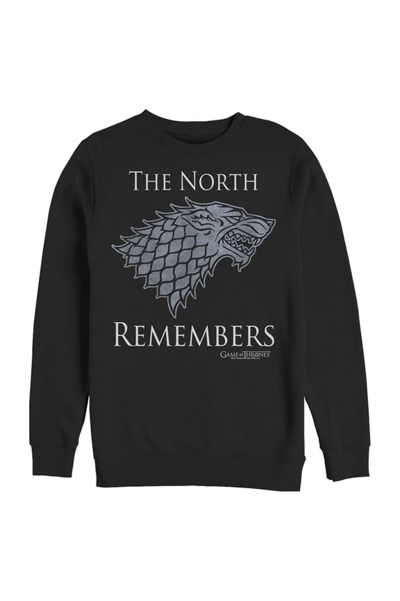 Men's Game of Thrones North Remembers Symbol Pull Over Hoodie Black X Large