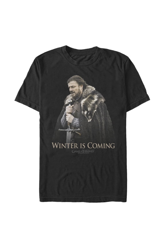 Men's Game of Thrones Stark Knows Winter  Graphic Tee Black 3X Large