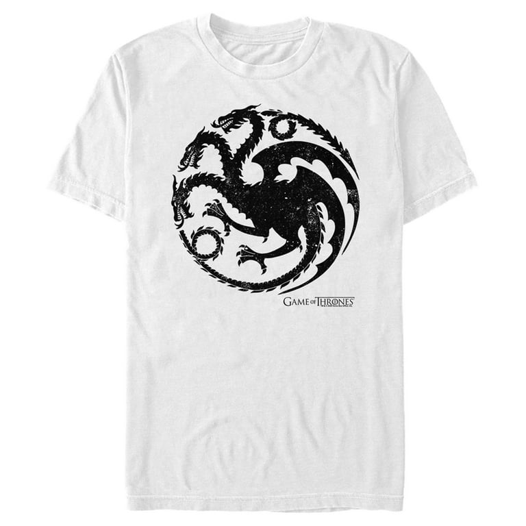 Men s Game of Thrones Targaryen Dragon Symbol Graphic Tee White Large