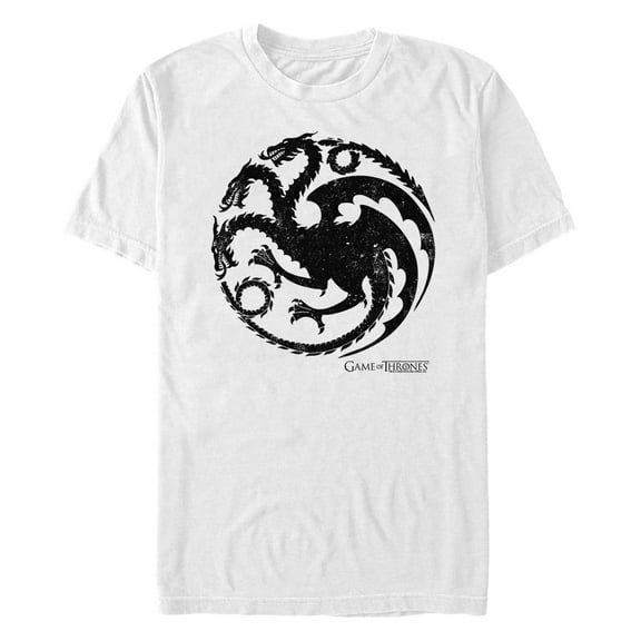 Men's Game of Thrones Targaryen Dragon Symbol Graphic Tee White Large