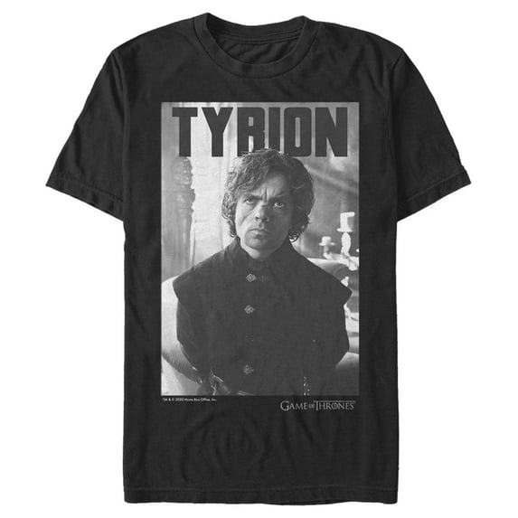 Men's Game of Thrones Tyrion Grayscale Frame Graphic Tee Black Small