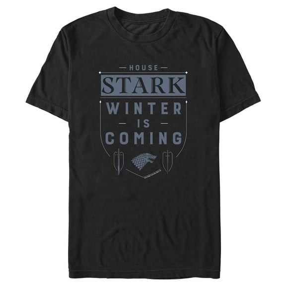 Men's Game of Thrones Winter Is Coming House Stark Badge Graphic Tee Black 2X Large