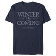 thumbnail image 1 of Men's Game of Thrones Winter is Coming Mantra  Graphic Tee Navy Blue 3X Large, 1 of 4
