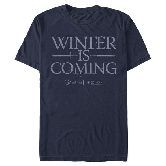 Men's Game of Thrones Winter is Coming Mantra  Graphic Tee Navy Blue 3X Large