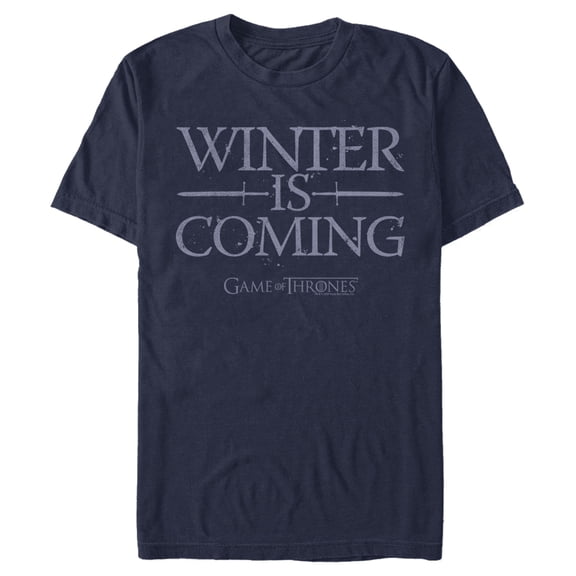 Men's Game of Thrones Winter is Coming Mantra Graphic Tee Navy Blue X Large