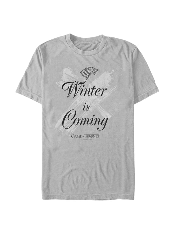 Men's Game of Thrones Winter is Coming Streak Graphic Tee Silver 3X Large