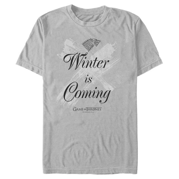 Men's Game of Thrones Winter is Coming Streak  Graphic Tee Silver X Large